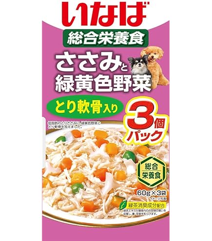 Amazon.co.jp: いなば ささみと緑黄色野菜 14歳からのとり軟骨入り 60g